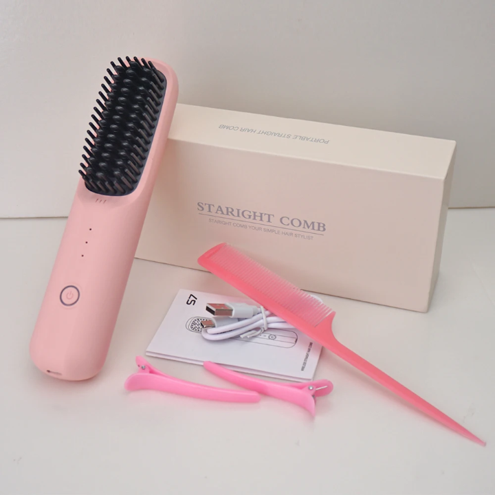 Wireless hair straightener comb