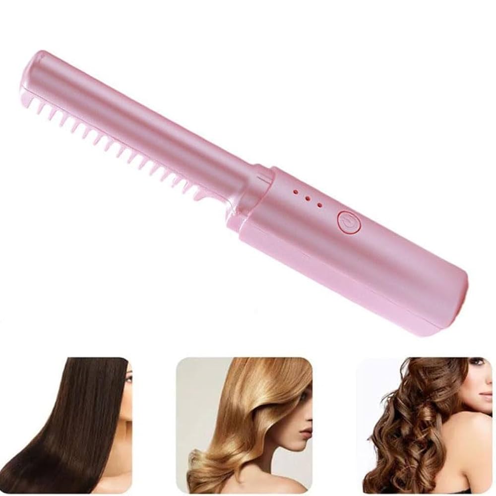 Wireless hair straightener brush