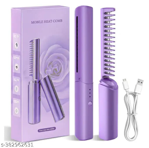 Wireless hair straightener brush